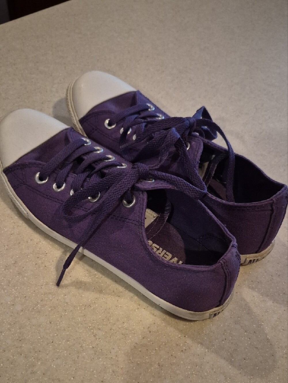 Converse All Star Women's Low-Top Canvas Sneakers in Purple Size 8 Good Used - Picture 4 of 8